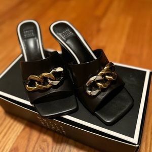 WHBM chain wedge sandal